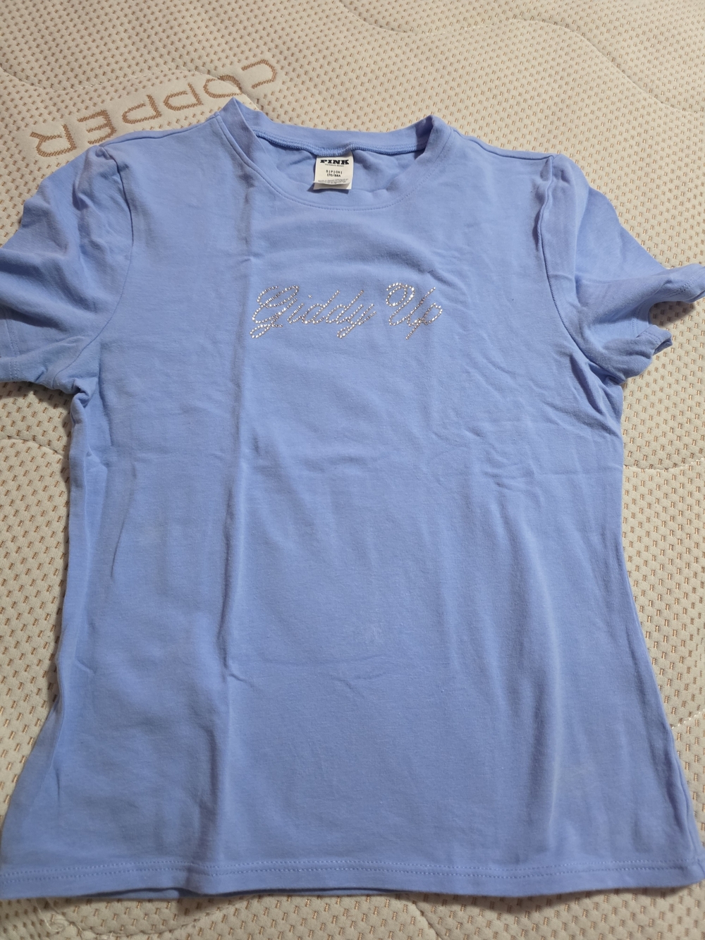 PINK Victoria's Secret Light Blue Crew Neck Tee